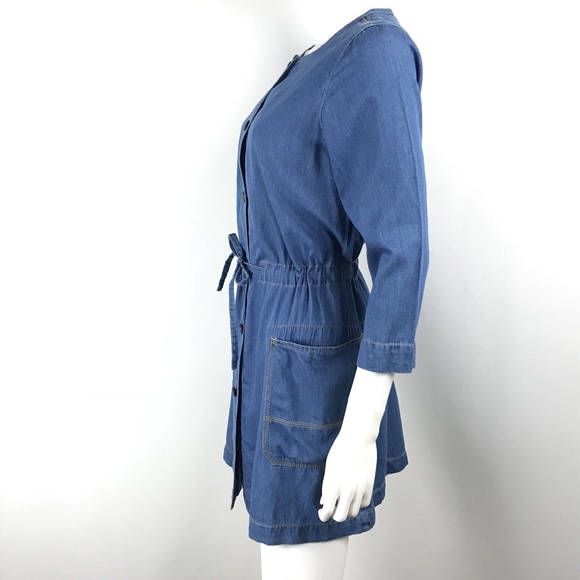 Lepsim Lowrys Farm Chambray Tie Waist Denim Pocket - Picture 4 of 5